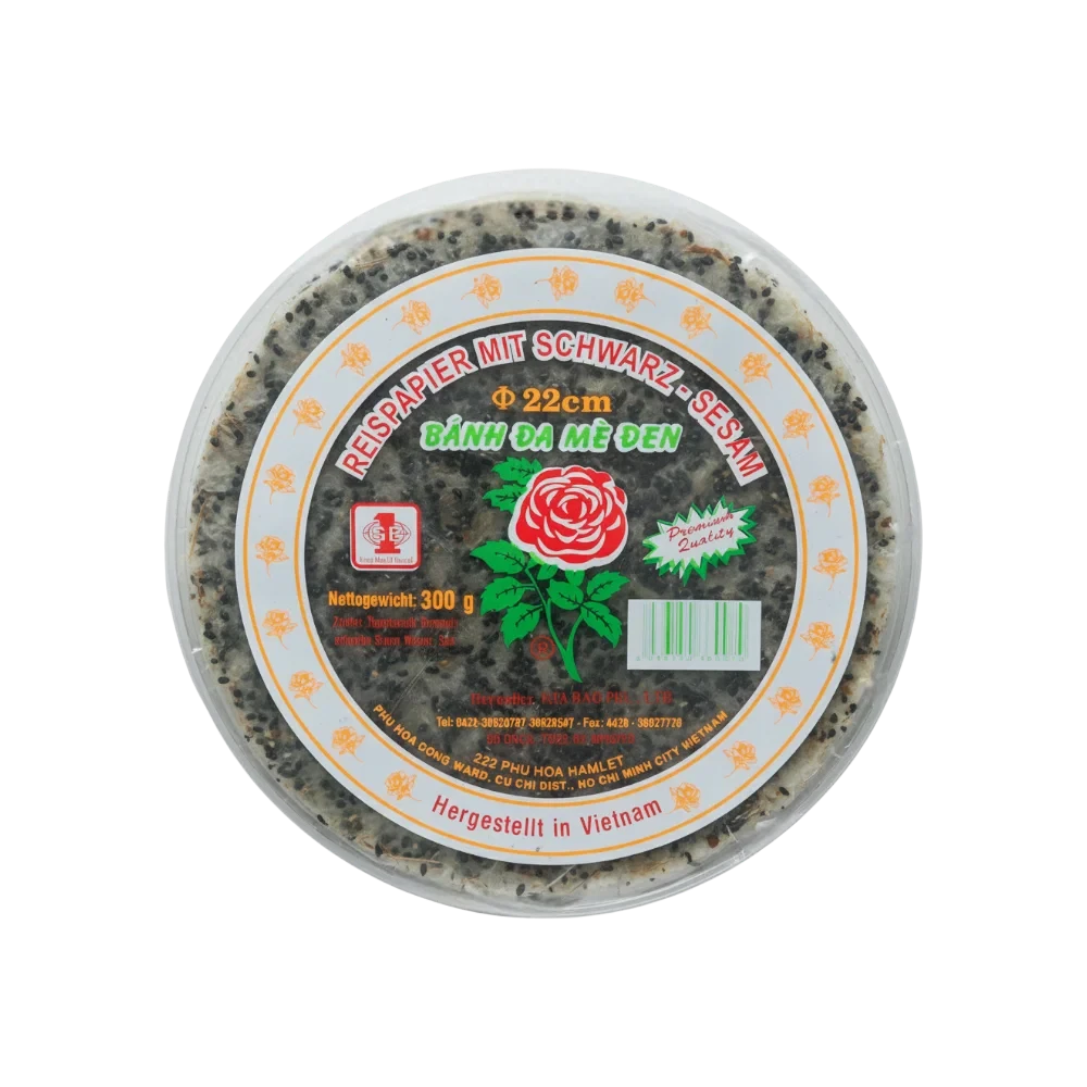 Gia Bao – Rice paper with black sesame (Bánh Tráng Mè Đen) 300g