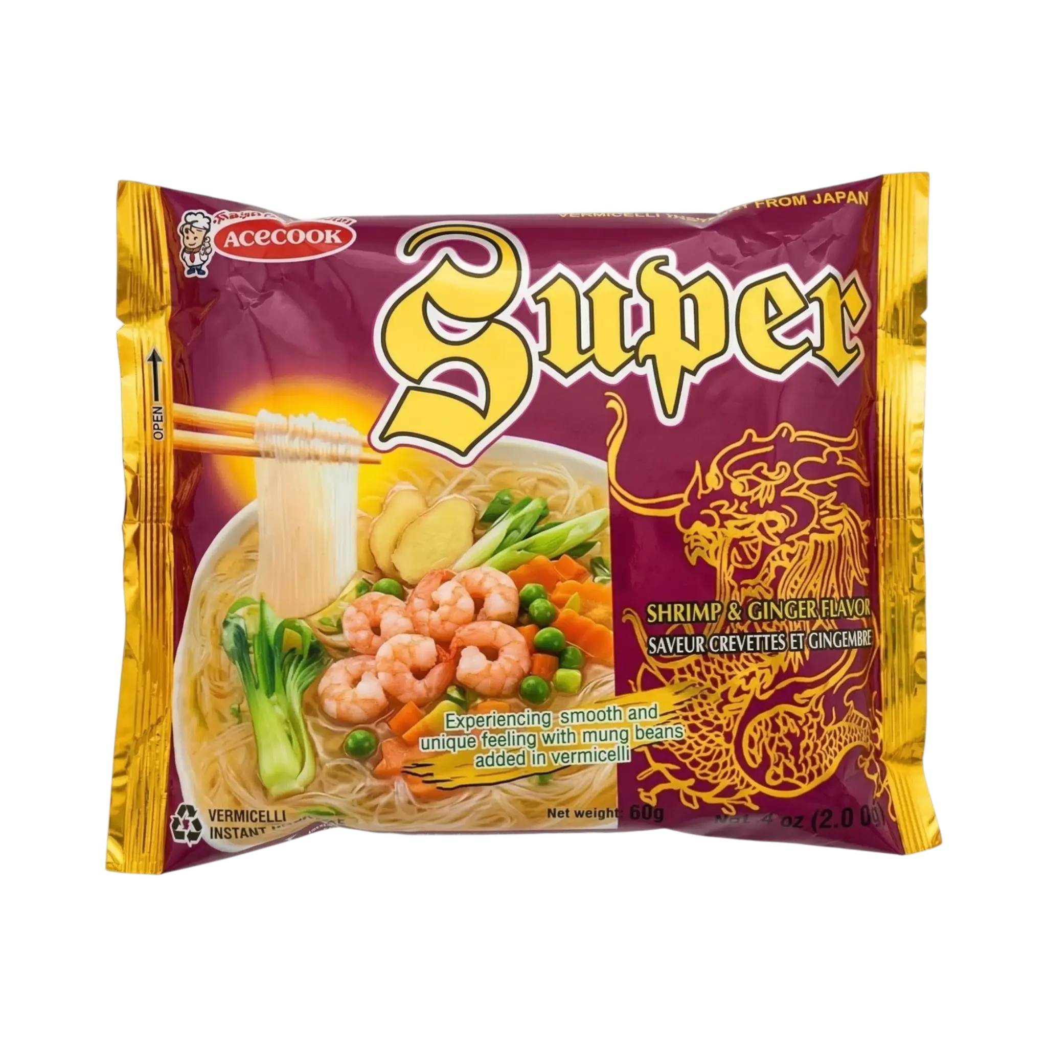 Acecook – Instant-Glasnudelsuppe Schweinefleischgeschmack (Miến Ăn Liền Vị Heo) 12x57g