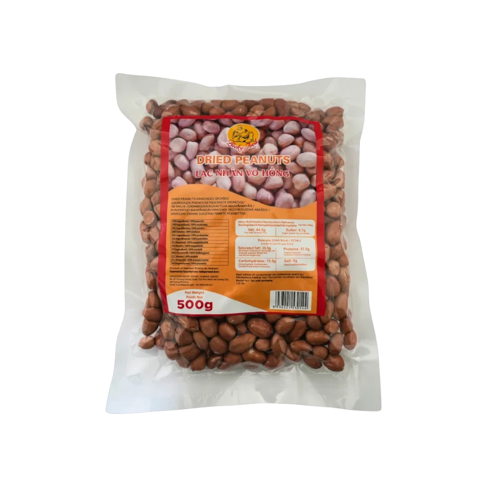 Lucky Food – Erdnüsse mit Haut (Đậu Phộng Vỏ lụa) 500g