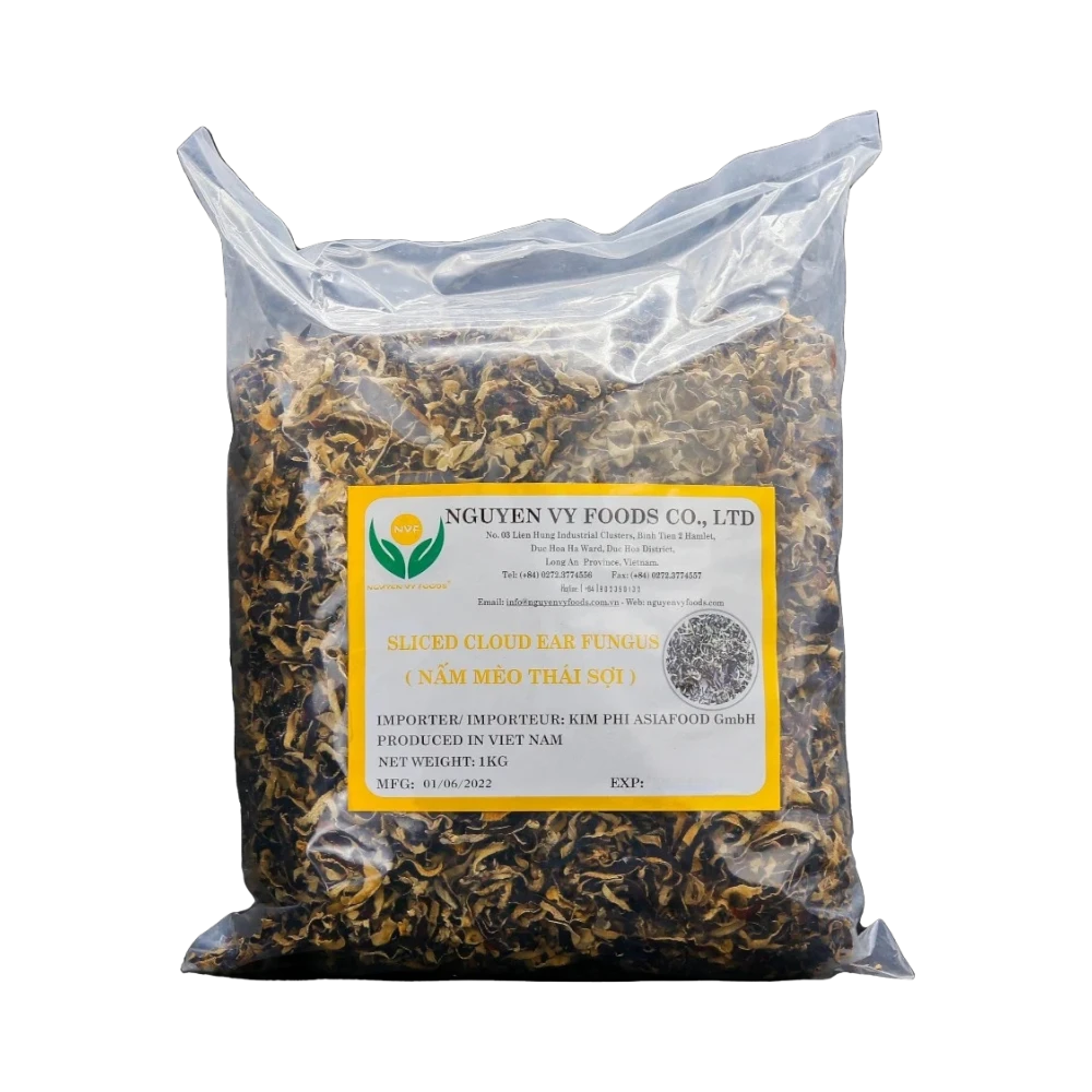 Nguyen Vy Foods – Mu-Err-Pilze in Streifen (Nấm Mèo Thái Sợi) 1kg