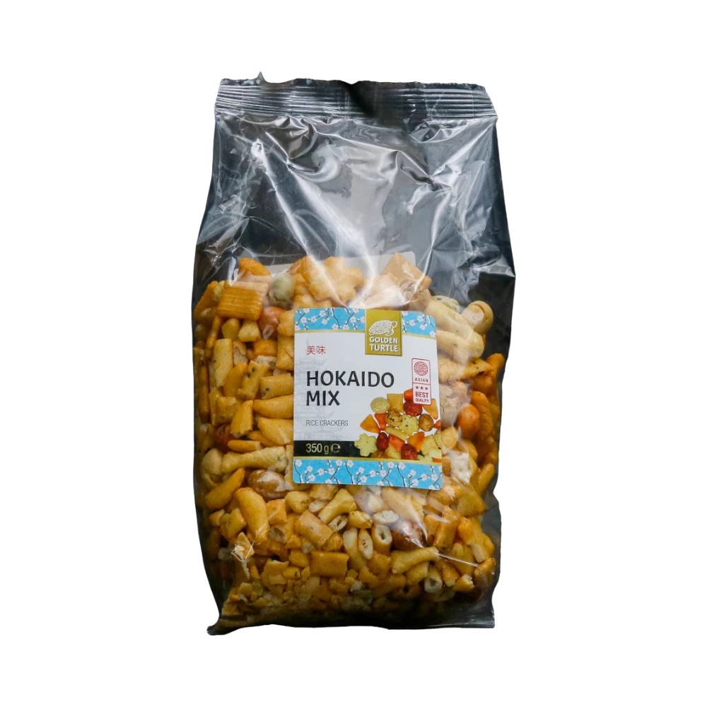 Golden Turtle – Hokaido Rice Cracker Mix (Bánh Gạo Tổng Hợp Hokaido) 350g