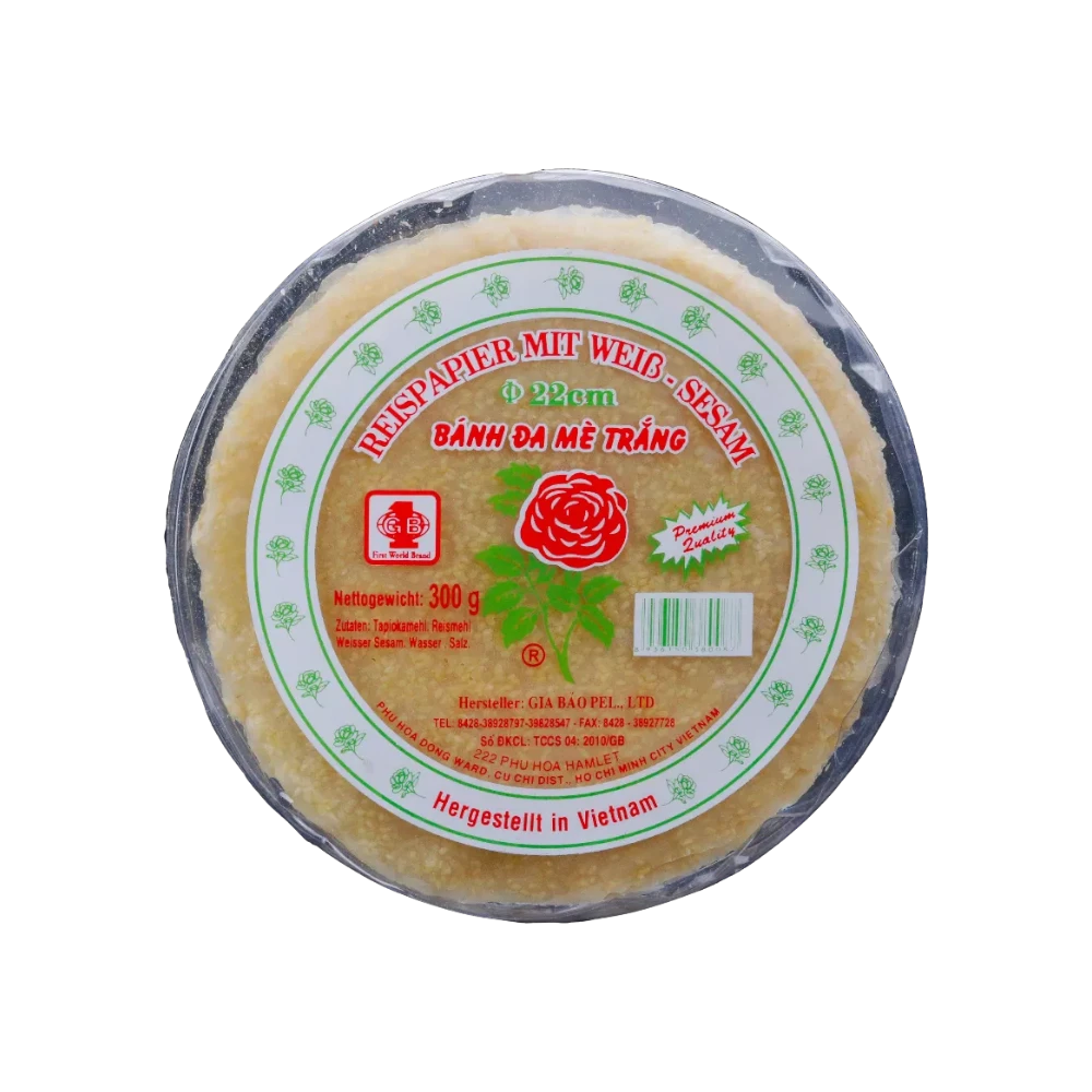 Gia Bao – Rice paper with white sesame (Bánh Tráng Mè Trắng) 300g