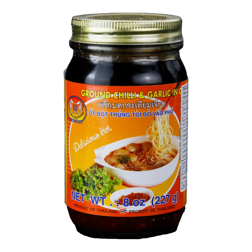 Double Seahorse – Ground Chili & Garlic in Oil (Ớt Tỏi Xay Dầu) 227g