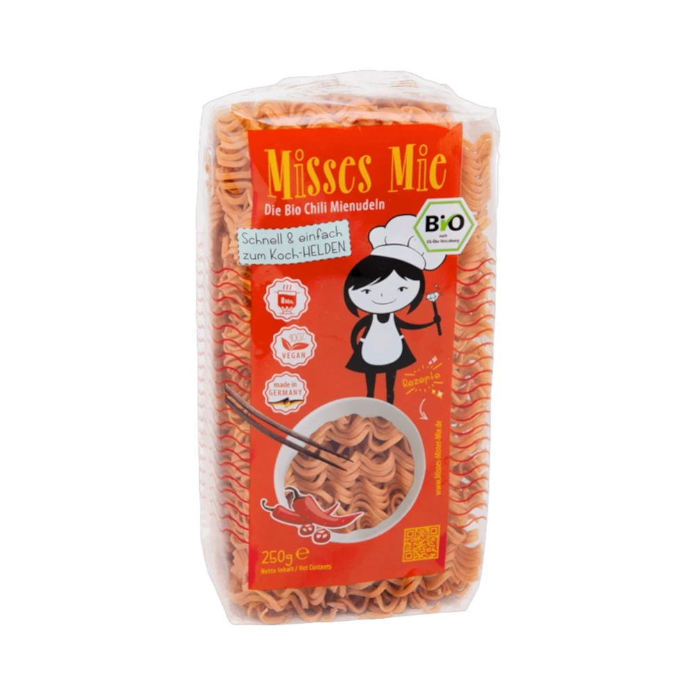 Misses & Mister Mie – Organic Chili Mie Noodles (Mì Ớt Hữu Cơ) 250g