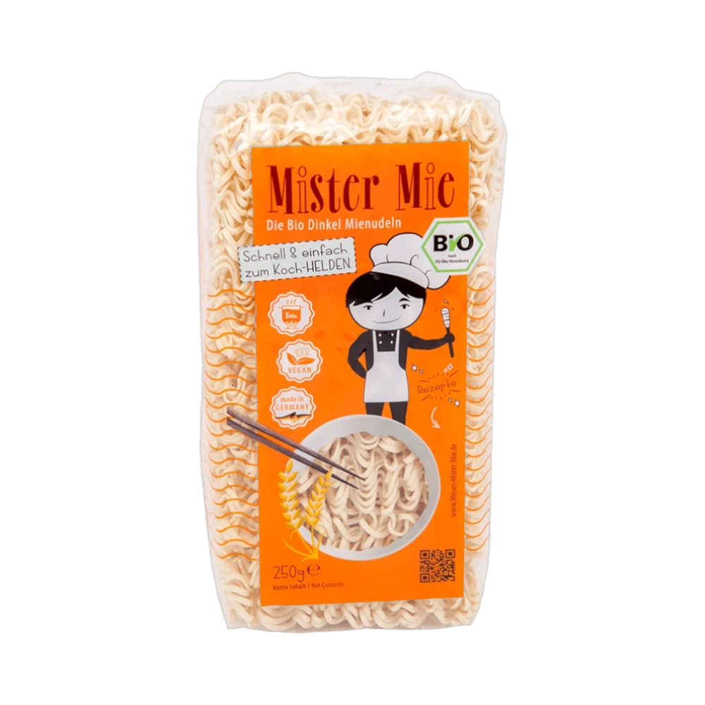 Misses & Mister Mie – Organic Spelled Mie Noodles (Mì Lúa Mì Đen Hữu Cơ) 250g