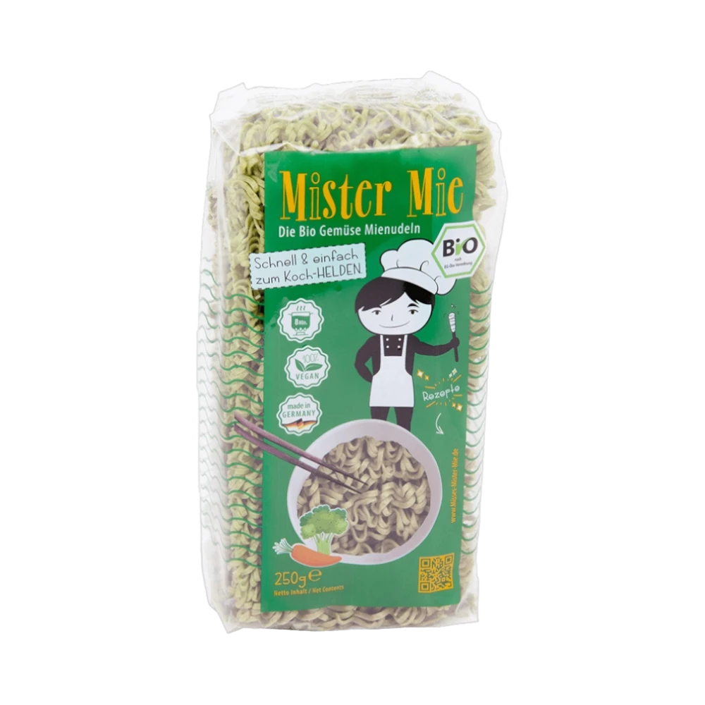 Misses & Mister Mie – Organic Vegetable Mie Noodles (Mì Rau Củ Hữu Cơ) 250g