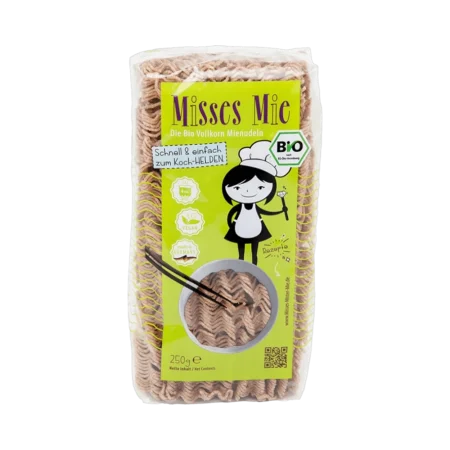 Misses & Mister Mie – Organic Whole Grain Mie Noodles (Mì Nguyên Cám Hữu Cơ) 250g