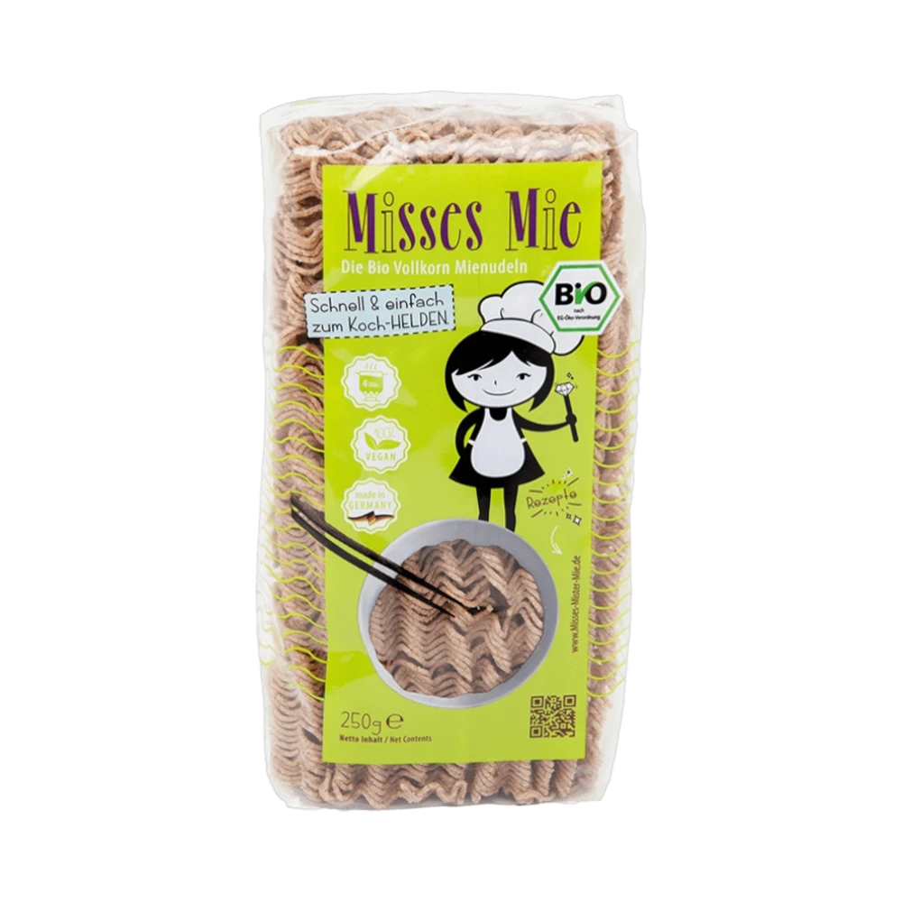 Misses & Mister Mie – Bio Vollkorn Mienudeln (Mì Nguyên Cám Hữu Cơ) 250g